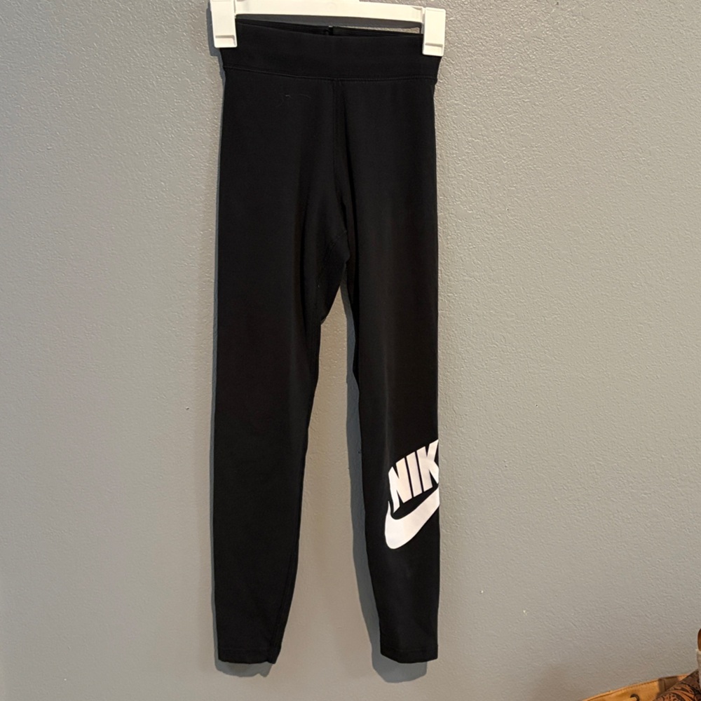 Nike Black and White Logo Leggings